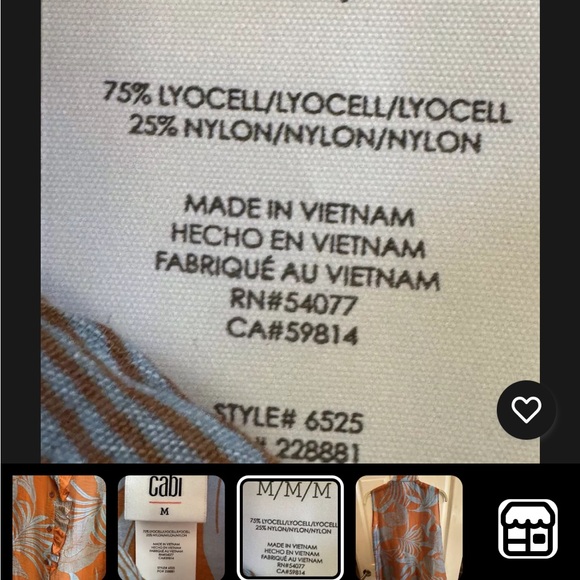 CABI sleeveless topical top - Picture 6 of 8